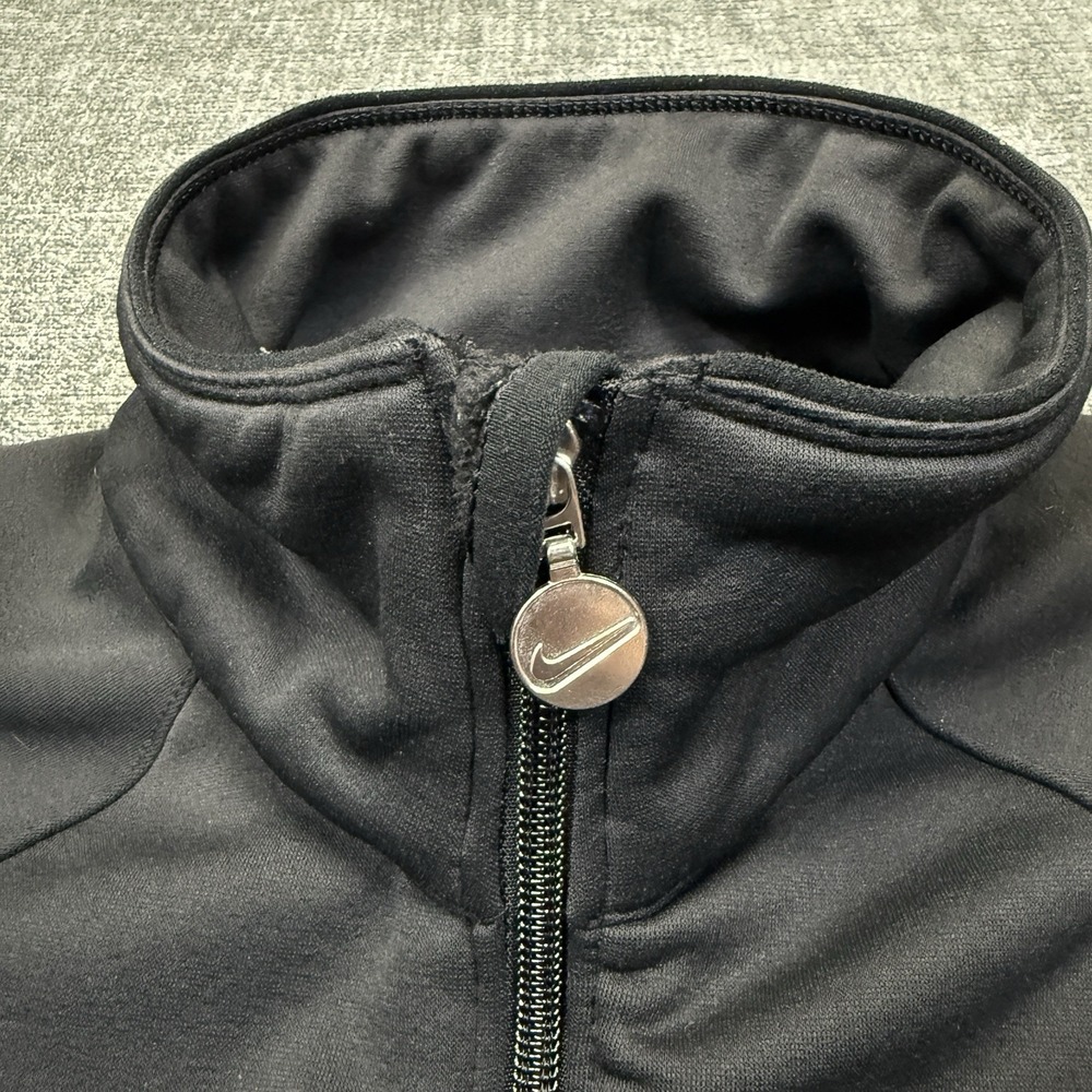 Nike Jacket Mens Large Black Full Zip Mock Neck Gray Tag Performance Y2K